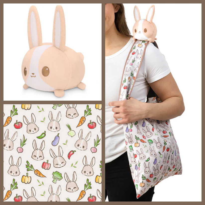 BROWN BUNNY PLUSHIE TOTE BAG