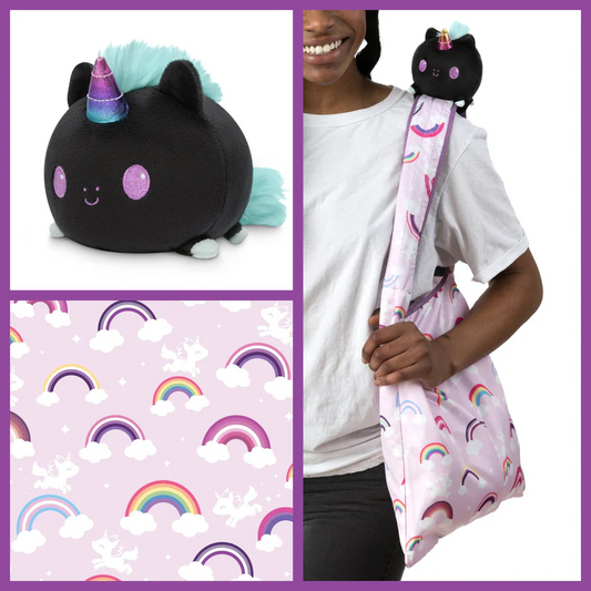 BLACK UNICORN PRIDE PLUSHIE TOTE BAG