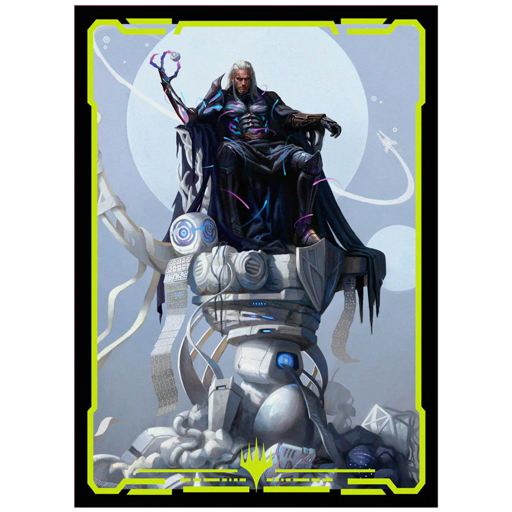 MTG EDGE OF ETERNITIES TEZZERET, CRUEL CAPTAIN SLEEVES (100) IN CLEAR DECK BOX