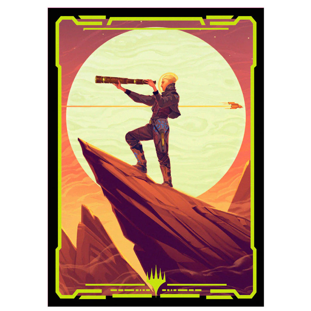 MTG EDGE OF ETERNITIES SAMI, WILDCAT CAPTAIN SLEEVES (100) IN CLEAR DECK BOX