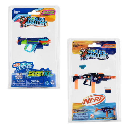 WORLD'S SMALLEST NERF SUPER SOAKER & NERF LOADOUT (ASSORTED)