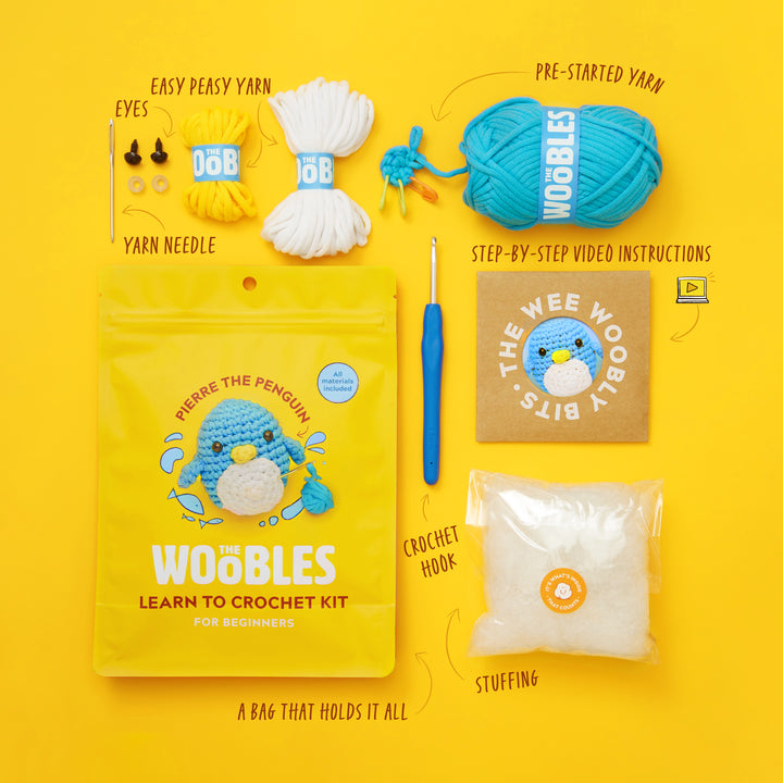 PIERRE THE PENGUIN WOOBLES CROCHET KIT