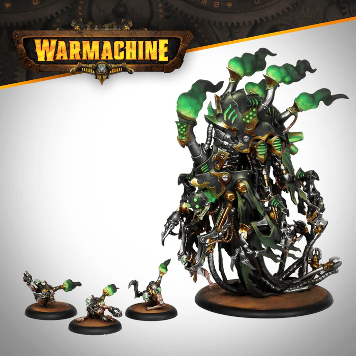 WARMACHINE CRYX NECROHARVESTER AND CORPSE CRAWLERS