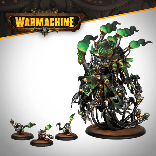 WARMACHINE CRYX NECROHARVESTER AND CORPSE CRAWLERS