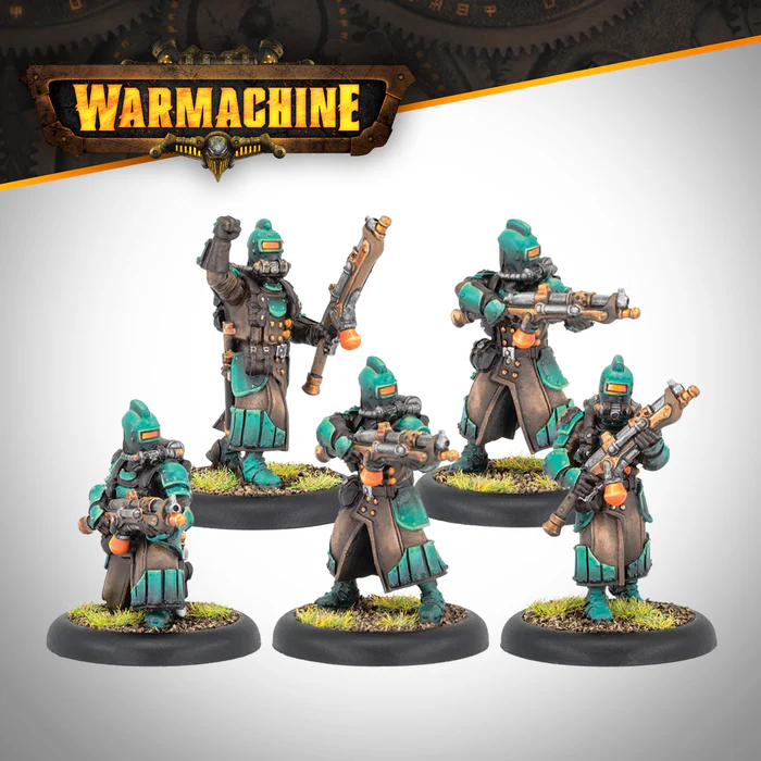 WARMACHINE CRUCIBLE GUARD INFANTRY, OFFICER AND STANDARD