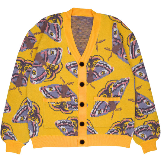 YELLOW EMPEROR MOTH CARDIGAN