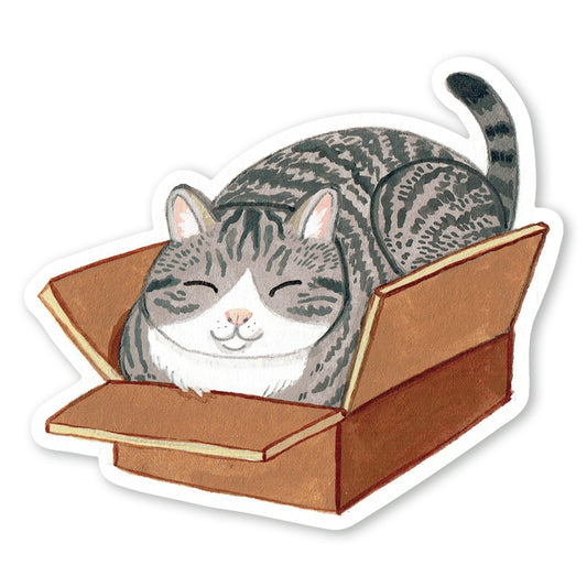 CAT IN BOX STICKER