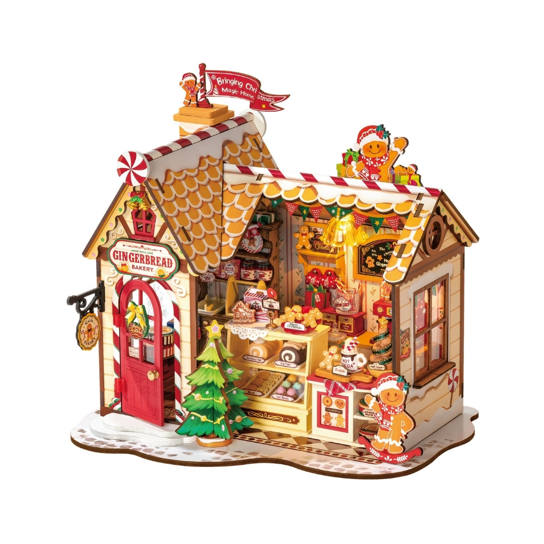 GINGERBREAD HOUSE DIY WOODEN MINIATURE KIT