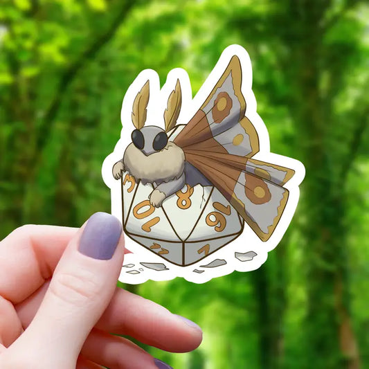 MOTH BORN FROM POLYHEDRAL D20 STICKER