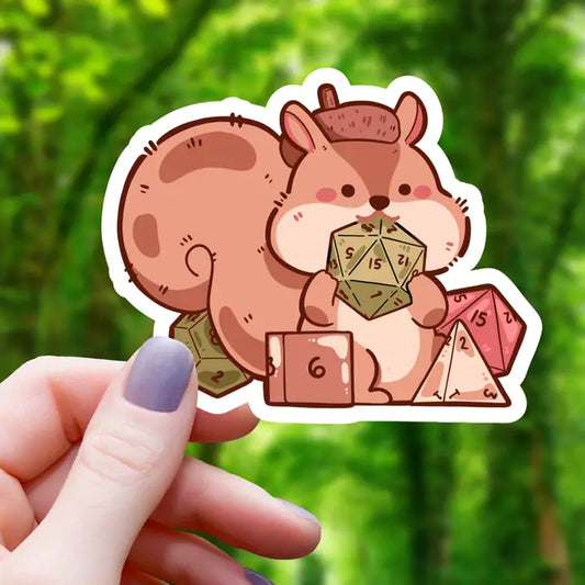 DICE EATING SQUIRREL STICKER