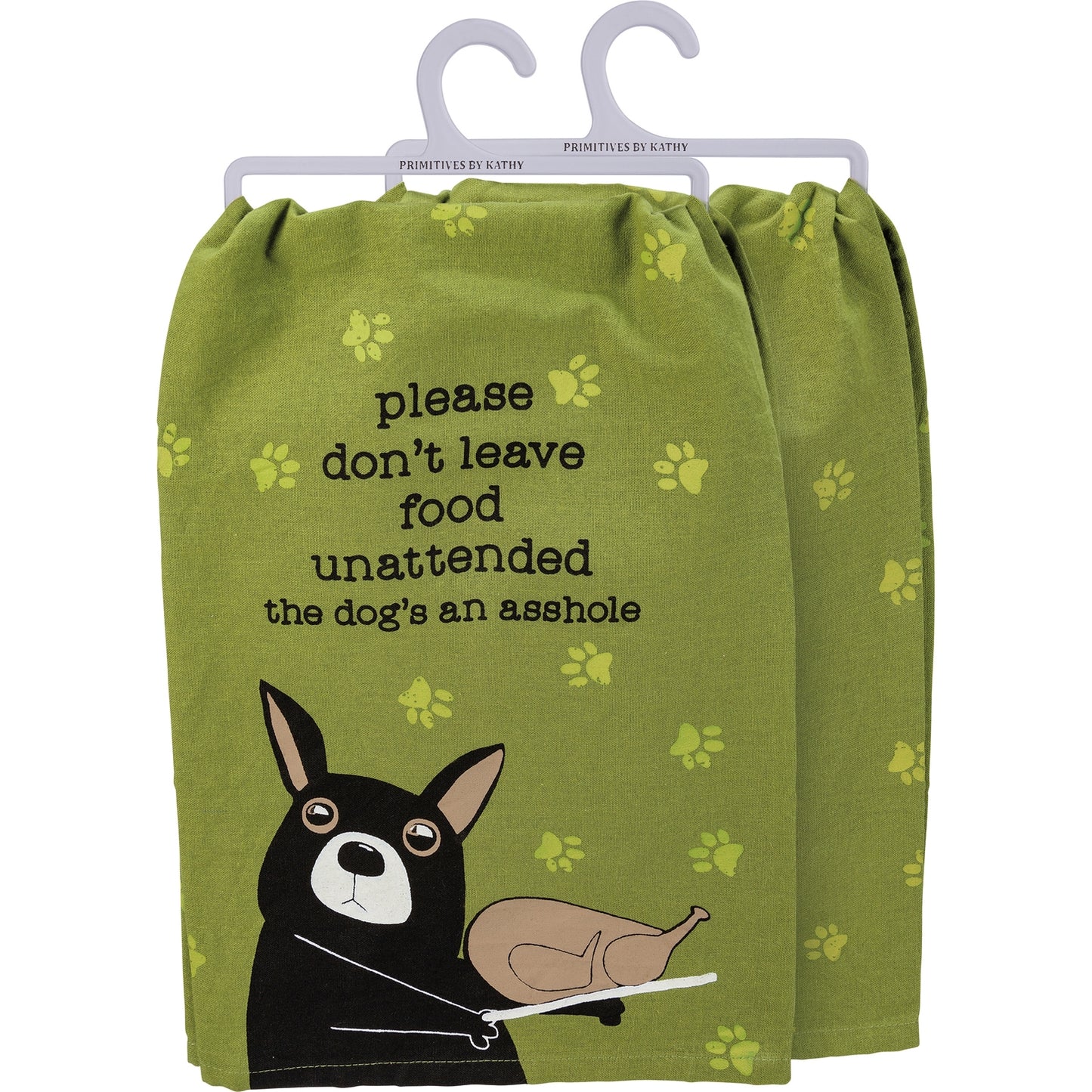 PLEASE DON'T LEAVE FOOD UNATTENDED DOG TEA TOWEL