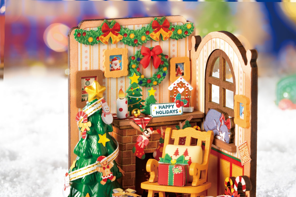 ROLIFE CHRISTMAS FIREPLACE DIY MINIATURE HOUSE KIT