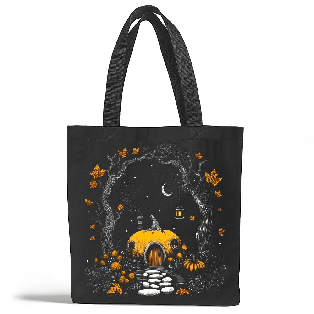 PUMPKIN HOUSE HALLOWEEN TOTE BAG