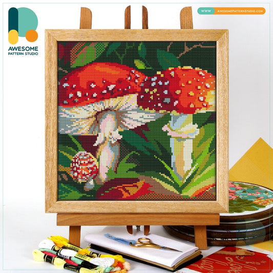 FLY AGARIC MUSHROOM CROSS STITCH KIT