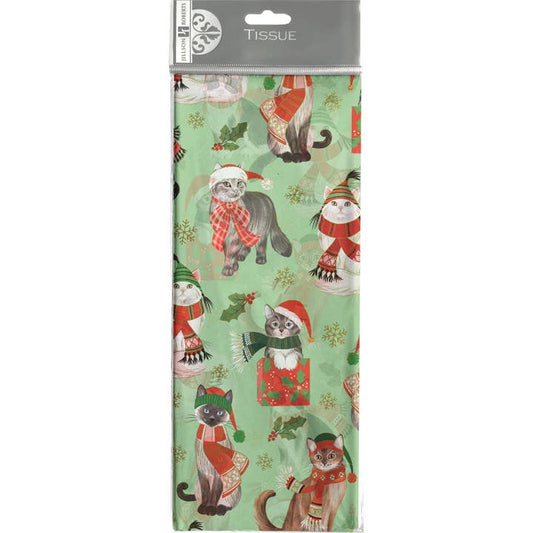 HOLIDAY FROLICKING FELINES TISSUE PAPER