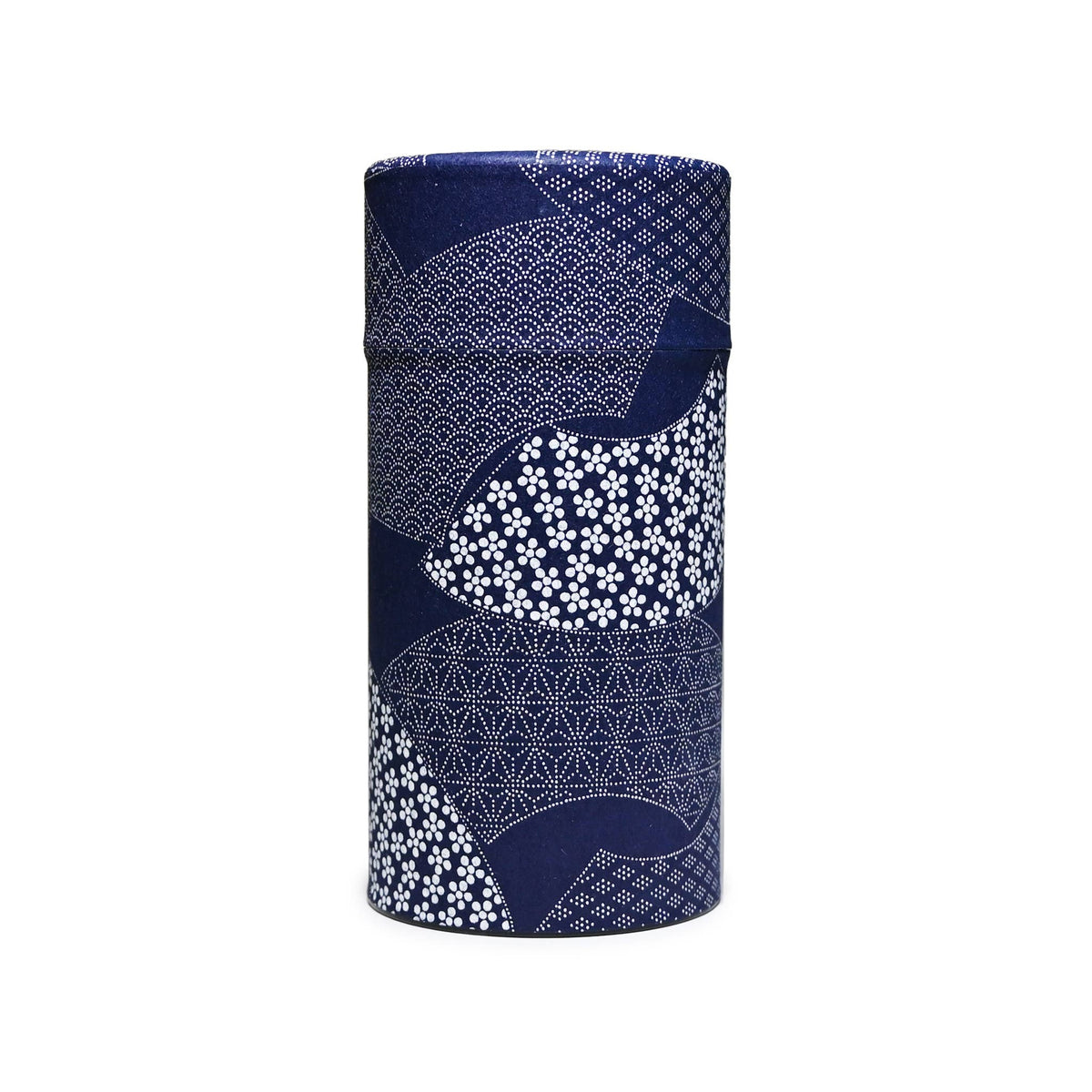 JAPANESE DOUBLE TEA LID CONTAINER: NAVY FAN (7.04 OZ)