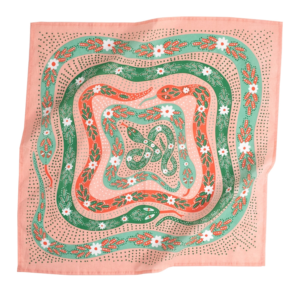 PINK SNAKES BANDANA BY HANDKER (NO.069)