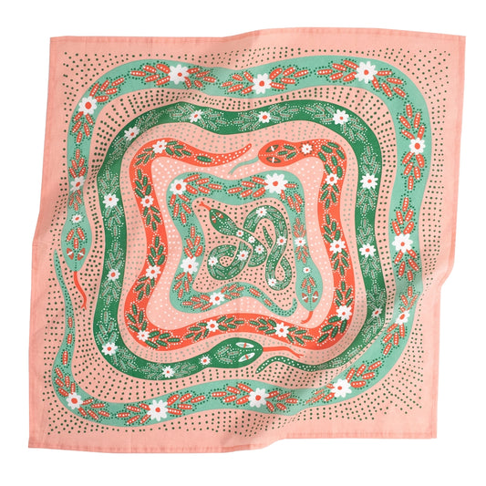 PINK SNAKES BANDANA BY HANDKER (NO.069)