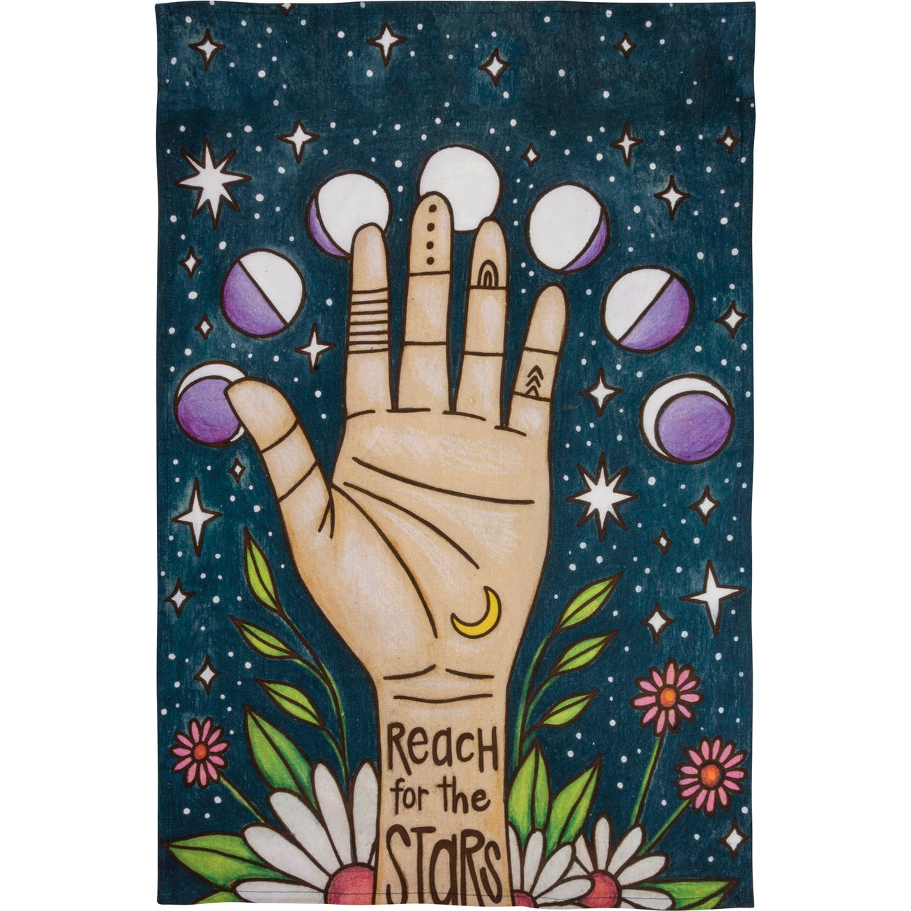 REACH FOR THE STARS CELESTIAL TEA TOWEL