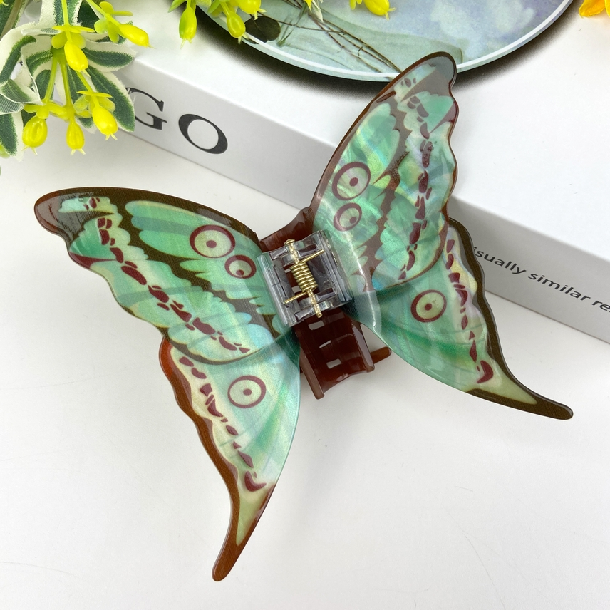 GREEN DRAGON BUTTERFLY HAIR CLAW CLIP