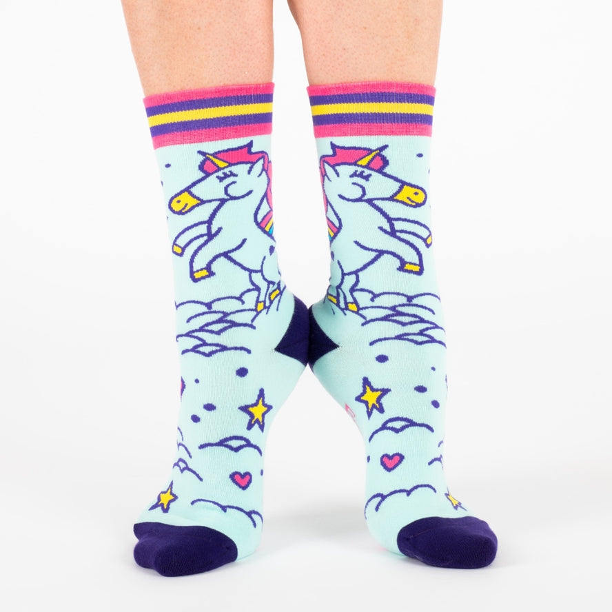 CUTE UNICORN CREW SOCKS BY FOOTCLOTHES