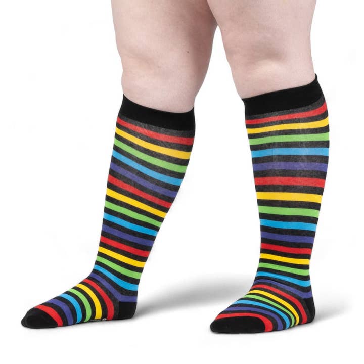 RADIANT RAINBOW KNEE HIGH SOCKS BY FOOTCLOTHES