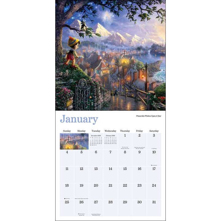 DISNEY DREAMS COLLECTION BY THOMAS KINKADE STUDIOS 2026 WALL CALENDAR