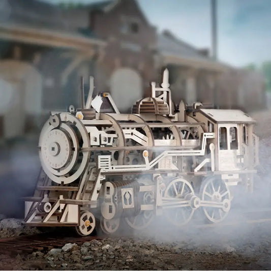 LOCOMOTIVE 3-D WOODEN MODEL PUZZLE KIT