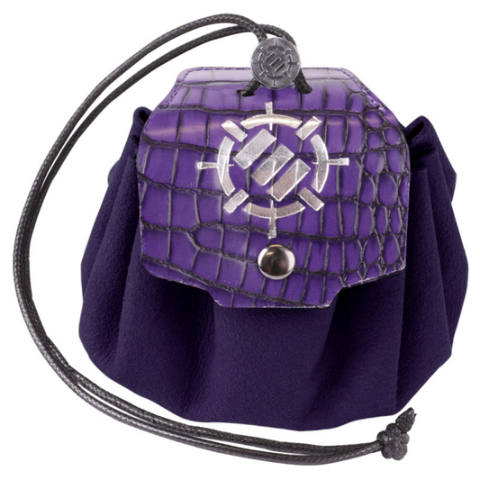 ENHANCE PURPLE BAG & 7 PIECE METAL DICE SET