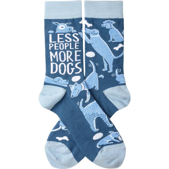 LESS PEOPLE MORE DOGS SOCKS