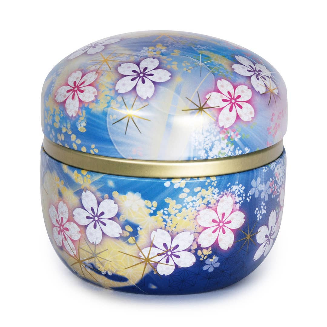 DOUBLE LID TEA CONTAINER BLUE SAKURA 3.52 oz
