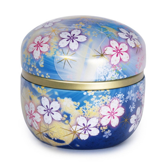DOUBLE LID TEA CONTAINER BLUE SAKURA 3.52 oz