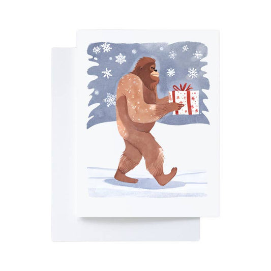 BIGFOOT IN THE SNOW HOLIDAY CARD