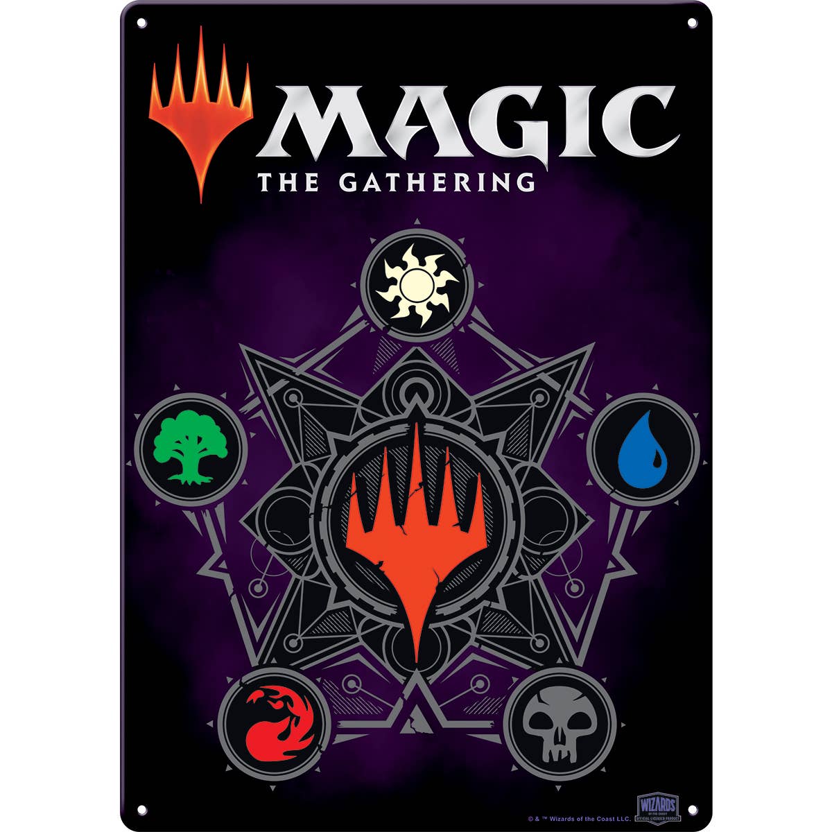 MAGIC THE GATHERING MANA SYMBOLS METAL SIGN (11.5" X 8.25")