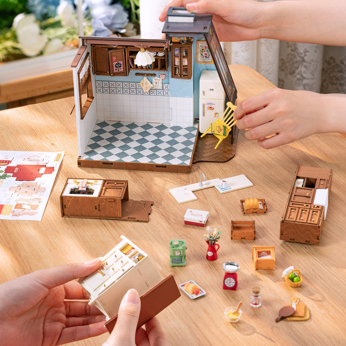BAKING KITCHEN DIY WOODEN MINIATURE KIT