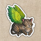 WINGED TABBY CAT STICKER
