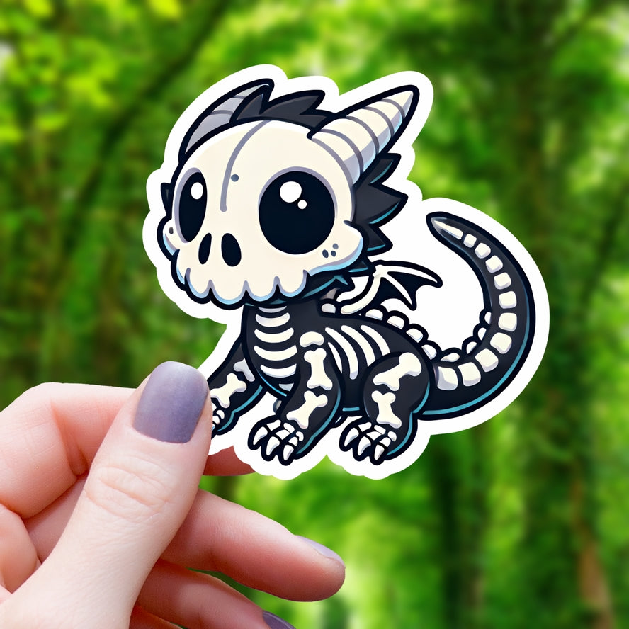 CHIBI SKELETAL DRAGON MONSTER STICKER