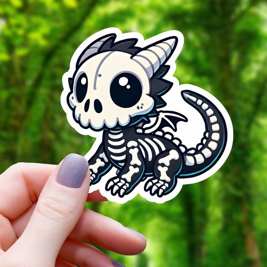 CHIBI SKELETAL DRAGON MONSTER STICKER