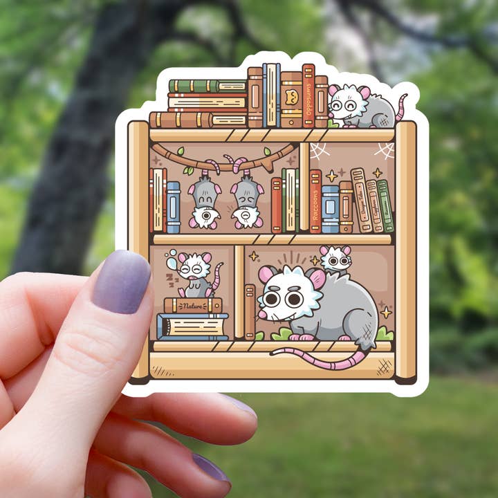 OPPOSSUM BOOKSHELF STICKER