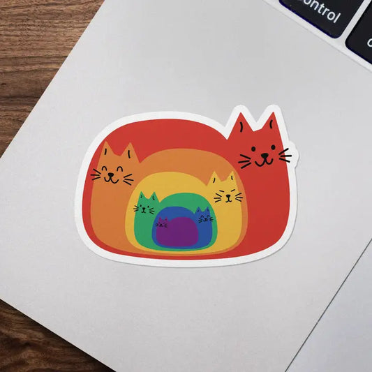NESTED RAINBOW CATS STICKER