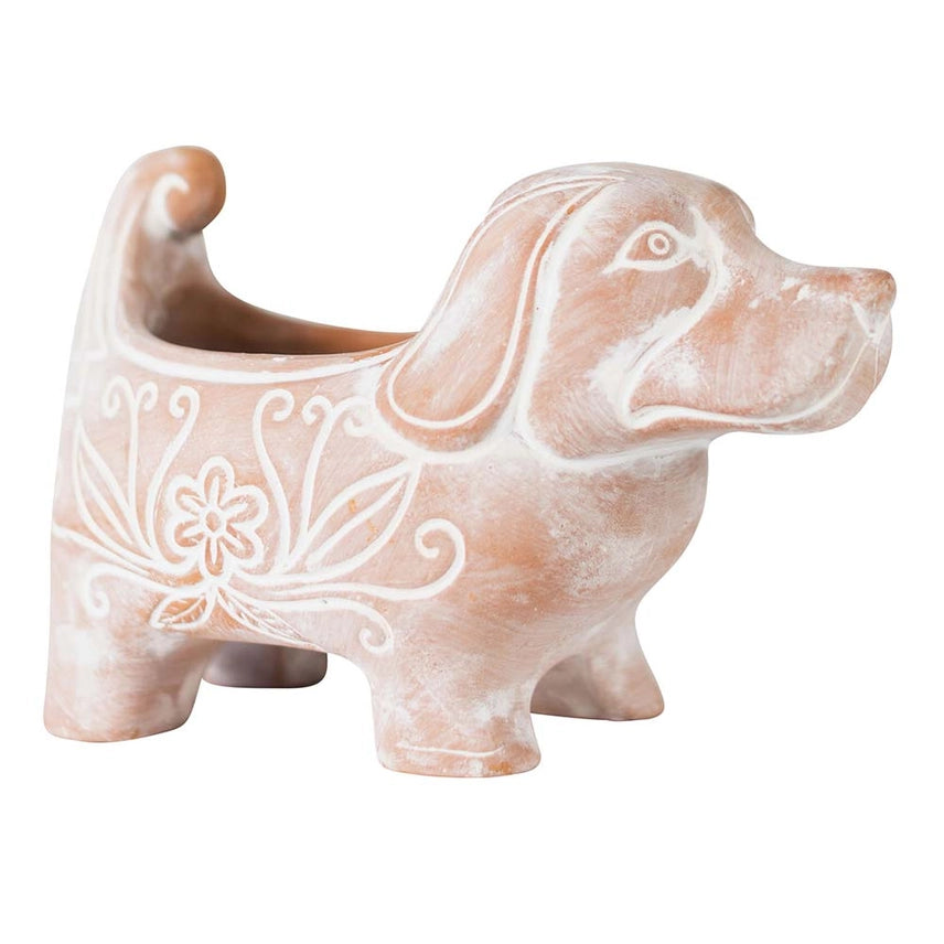 TERRACOTTA DOG PLANTER