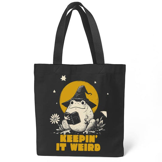 KEEPIN' IT WEIRD WIZARD FROG TOTE BAG