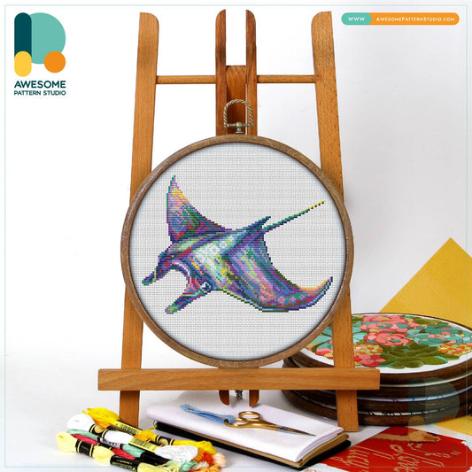 GIANT MANTA RAY CROSS STITCH KIT