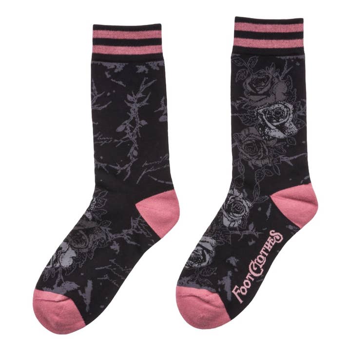 ETERNAL ROSES CREW SOCKS BY FOOTCLOTHES