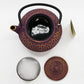 PURPLE SHIPPO DESIGN 32OZ CAST IRON TEA POT