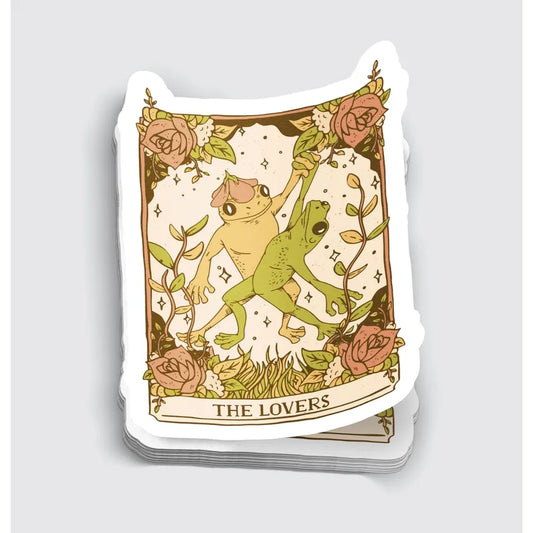 FROGS LOVERS TAROT CARD STICKER