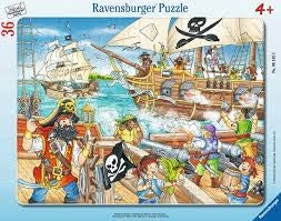 RAVENSBURGER CHILDREN'S FRAME PUZZLE BATTLE ON THE HIGH SEAS 36 PC