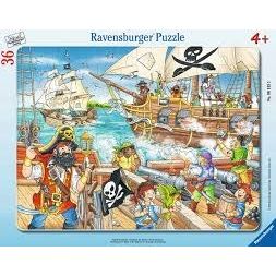 RAVENSBURGER CHILDREN'S FRAME PUZZLE BATTLE ON THE HIGH SEAS 36 PC