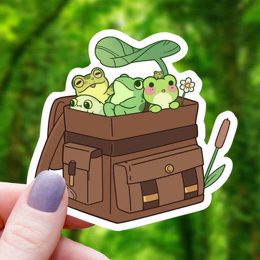 FROGS IN A BACKPACK STICKER