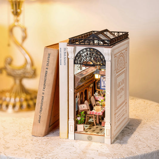 ARCADE DATING 3-D WOODEN MINIATURE BOOK NOOK KIT